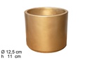 Pot de fleur cylindrique en ciment doré 12,5x11 cm