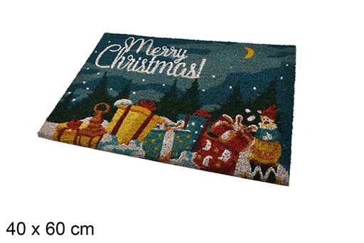 [113840] Felpudo decorado merry christmas verde 40x60 cm