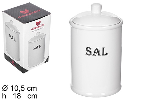 [111649] Kitchen jar with white ceramic lid sal
