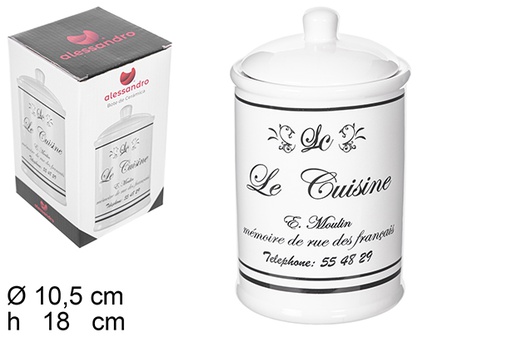 [111652] Kitchen jar with white ceramic lid Le Cuisine