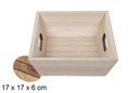 Caja madera cuadrada natural 17 cm