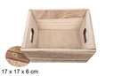 Caja madera cuadrada vintage 17 cm