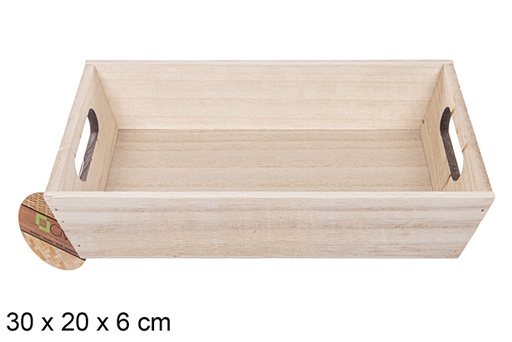 [111704] Boîte en bois naturel 30x20x6 cm
