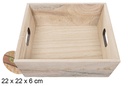 Natural wood box 22x22x6 cm