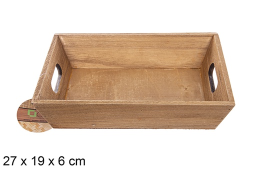 [111699] Mahogany colored wooden box 27x19 cm
