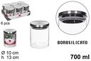 Bote borosilicato tapa acero 700 ml