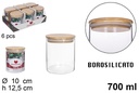 Bote borosilicato tapa bambú 700 ml