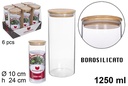 Bote borosilicato tapa bambú 1250 ml