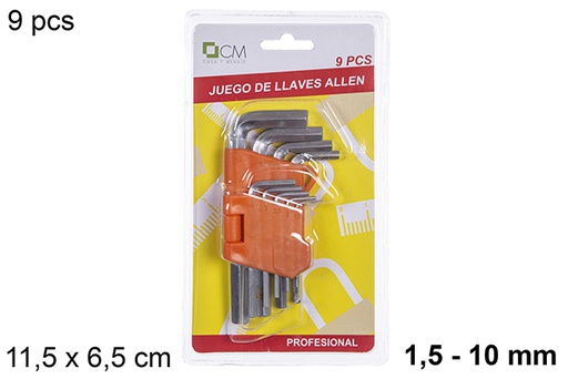 [111758] Pack 9 Allen keys 1,5-10 mm
