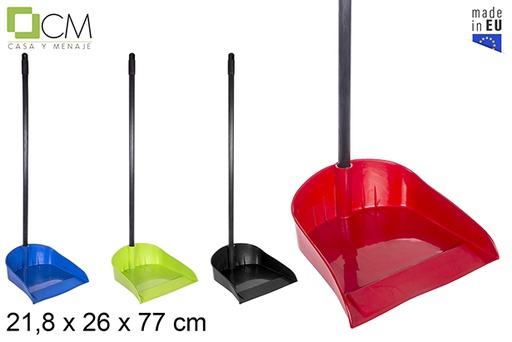 [112455] Recogedor liso c/palo negro 77cm