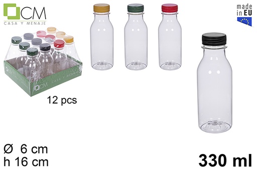[113486] Botella plastico leche/zumo 330ml pet transparente