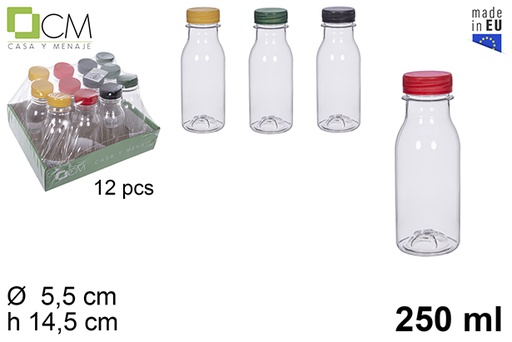 [113487] Botella plastico leche/zumo 250ml pet transparente