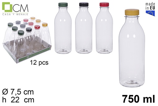 [113484] Botella plastico leche/zumo 750ml pet transparente