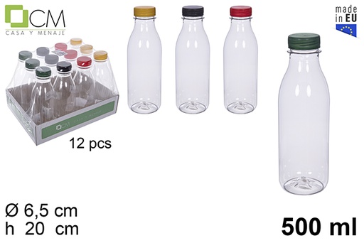 [113485] Botella plastico leche/zumo 500ml pet transparente