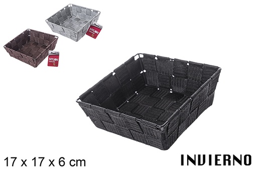 [112341] Cesta nylon colores Invierno 17x17x6 cm