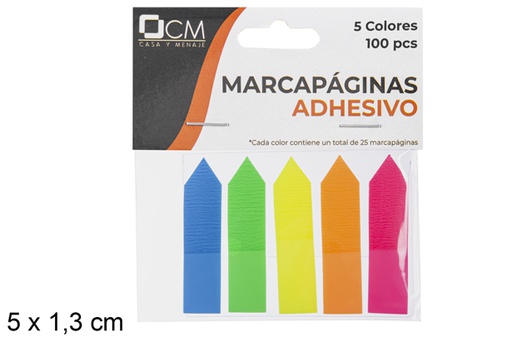 [112213] Marque-page autocollant flèche 5 couleurs 