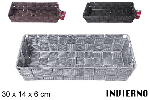 [112337] Cesta nylon color surtido negro/gris marron 30x14x6cm