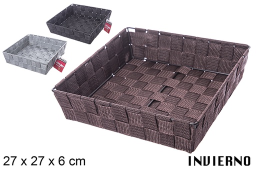 [112344] Cesta nylon colores surtidos 27x27x6 cm