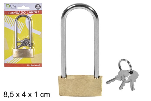 [110759] Long bronze security padlock 45 mm