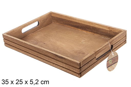 [111977] Mahogany wooden tray 35x25 cm