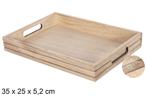 [111978] Bandeja madera natural 35x25x5.2cm