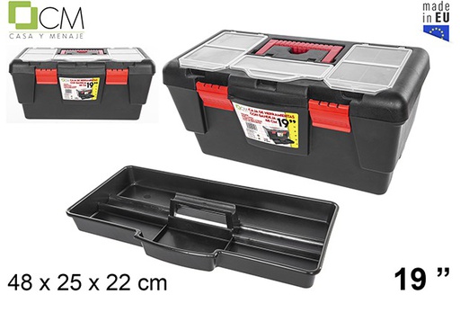[103053] Plastic box tools with tray 48 cm 19&quot;