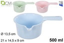 Cazo plástico microondas colores pastel 500 ml