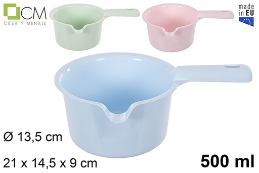 [114658] Plastic microwave saucepan pastel colors 500 ml