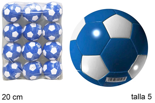 [112023] Balón cuero fútbol azul/blanco Talla 5