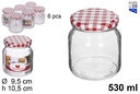 Bote cristal redondo tapa vichy 530 ml