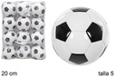 Balón cuero fútbol blanco/negro Talla 5