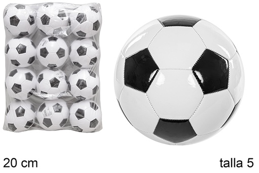 [112021] Balón hinchado futbol blanco/negro Talla 5