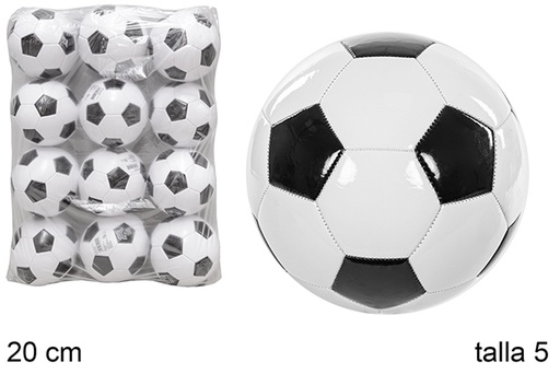 [112021] Ballon gonflé de football blanc/noir taille 5