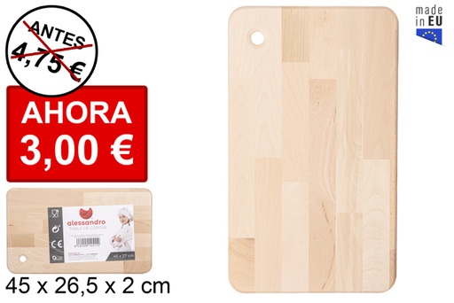 [104511] Tagliere di legno 851 gr. 45x27 cm 