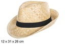 Sombrero paja Borsalino blanco con cinta negra
