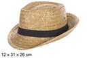 Sombrero paja Borsalino color con cinta negra