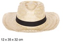 Sombrero paja Basic blanco con cinta negra