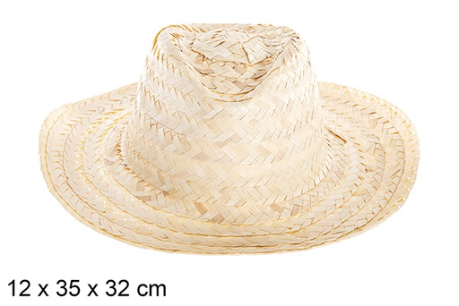 [112315] Sombrero paja basic color con cinta negra