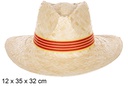 Sombrero paja Basic blanco con cinta Cataluña