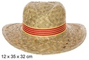 Sombrero paja Basic color con cinta Cataluña