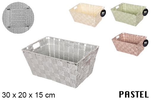 [113683] Nylon basket assorted pastel colors 30x20 cm