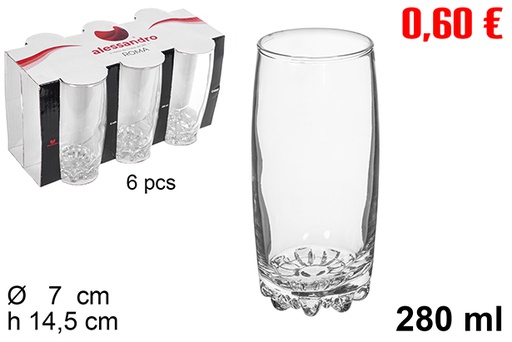 [112097] Pack 6 bicchieri d'acqua roma 280 ml