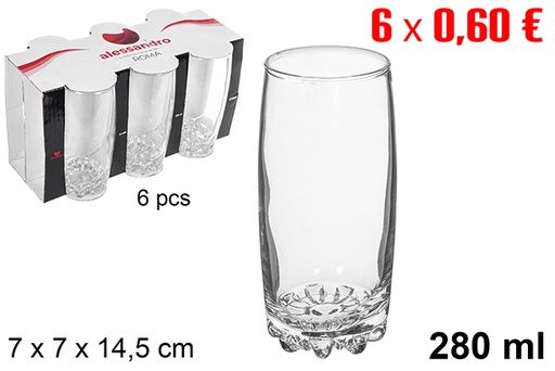 [112097] Pack 6 vaso cristal agua Roma 280 ml