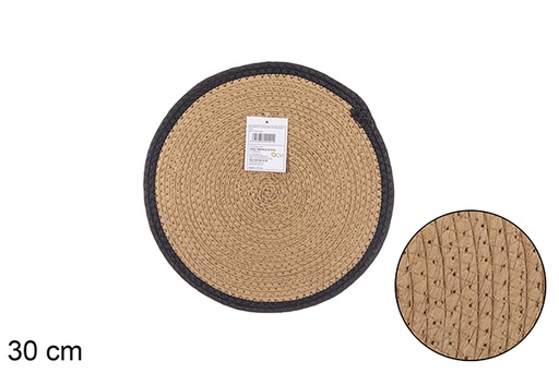 [112441] Salvamantel cuerda papel natural/negro 30cm