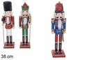 Casse-noix de Noël en bois scintillant assorti 38 cm