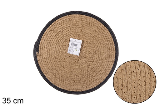 [112442] SET DE TABLE CORDE PAPIER NATUREL/NOIR
