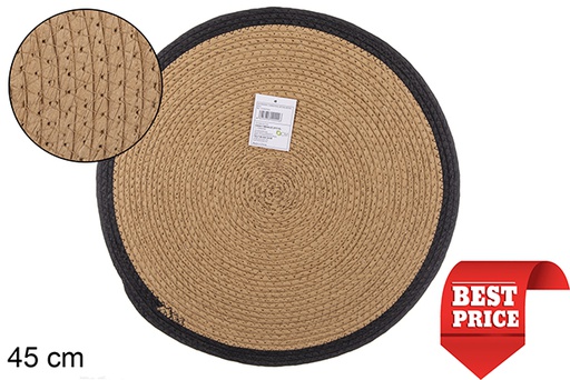 [112444] Salvamantel cuerda papel natural/negro 45 cm