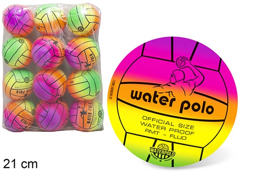 [112244] Balón hinchado decorado waterpolo fluor 21 cm