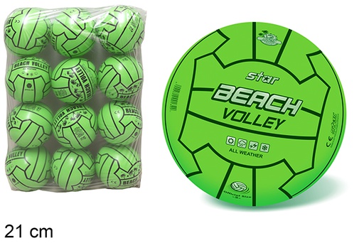 [112246] ballon décoré volley plage fluo 21cm