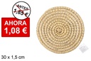 Salvamantel maíz redondo cosido plástico natural 30 cm